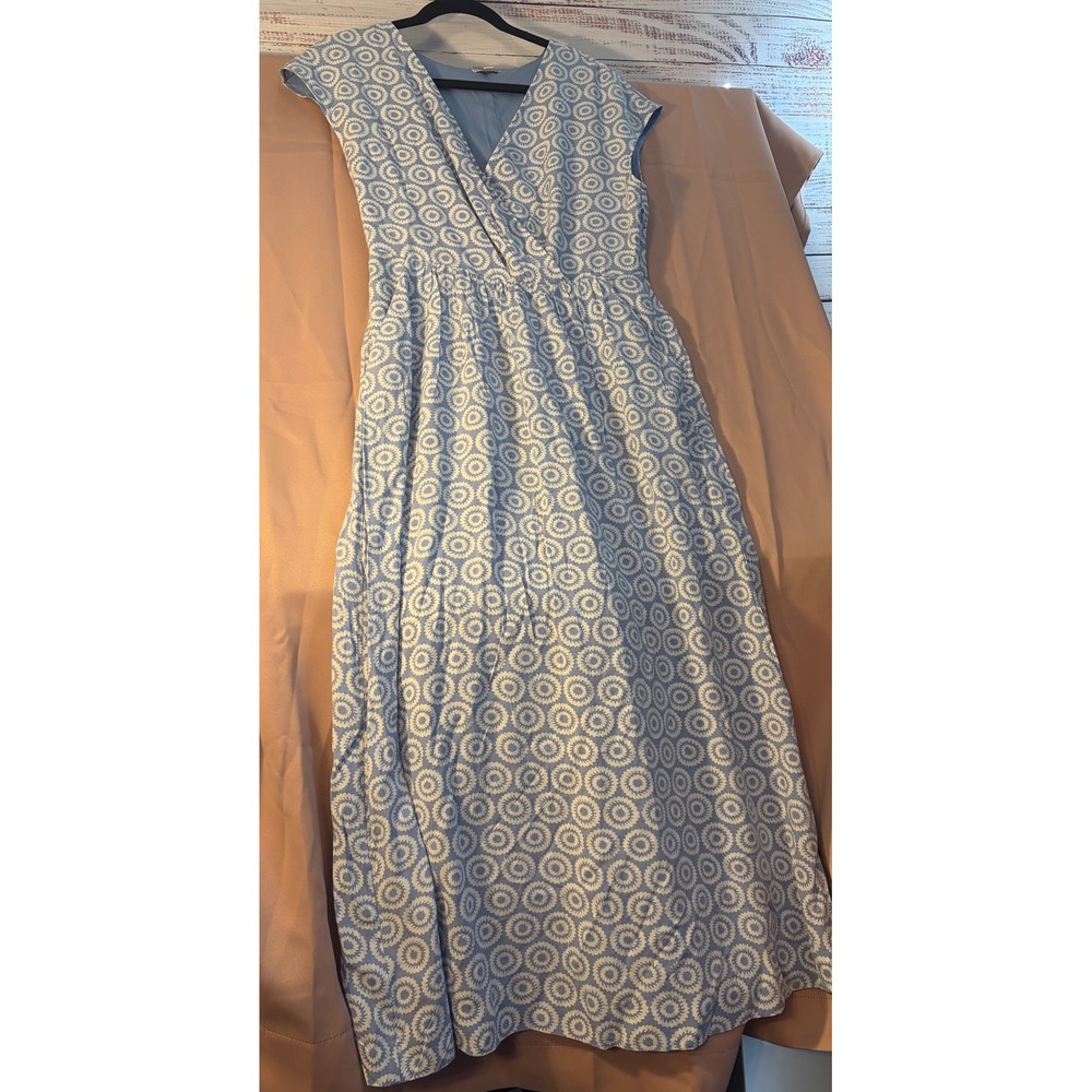 Gap Dawn Maxi Dress Blue & White Flowy Cottagecore Coastal Grandmillennial